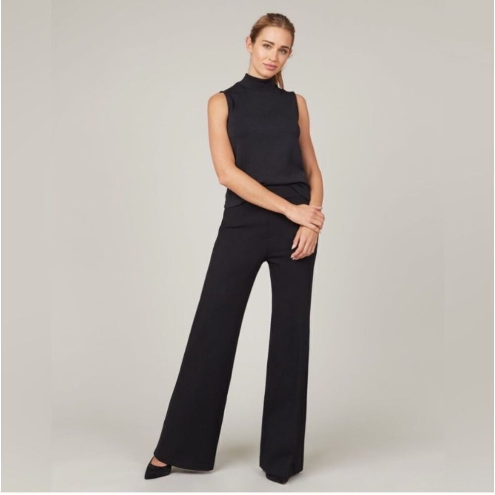 Spanx Black Ponte Wide Length Pants 1X